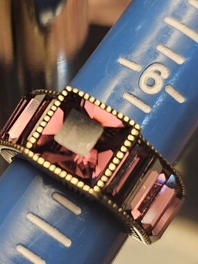 Heidi Daus Purple Crystal Wide Statement Ring